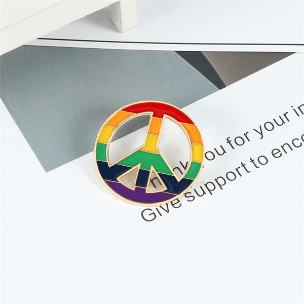 Rainbow Peace Sign Pin