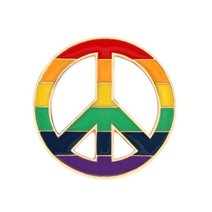 Rainbow Peace Sign Pin