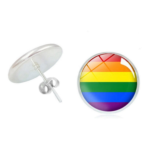 Glass Convex Pride Earrings