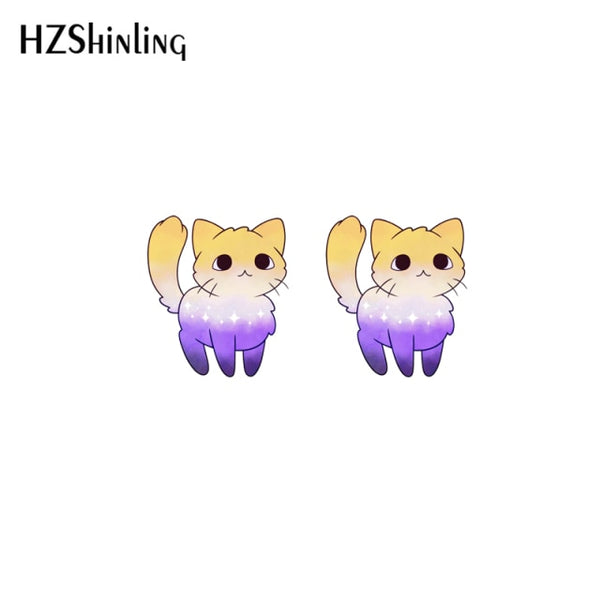 Pride Cat Earrings