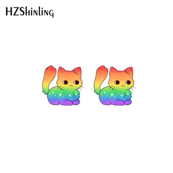 Pride Cat Earrings